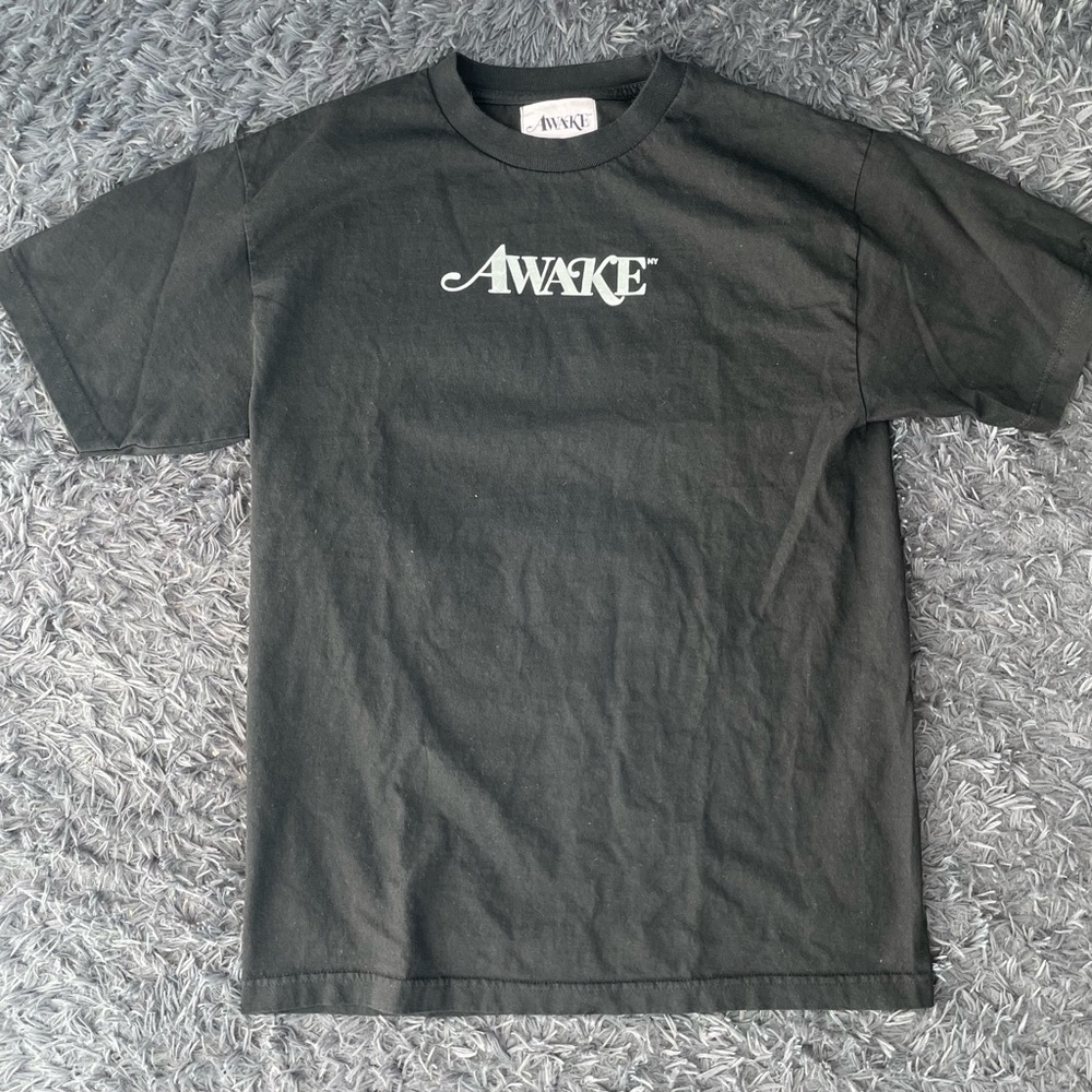 Men Size Medium Awake NY Classic Logo Tee Black Sliver T-Shirt